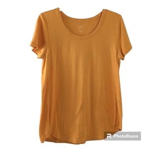J Jill Pumpkin Curved Hem Pima Tee T Shirt Size M